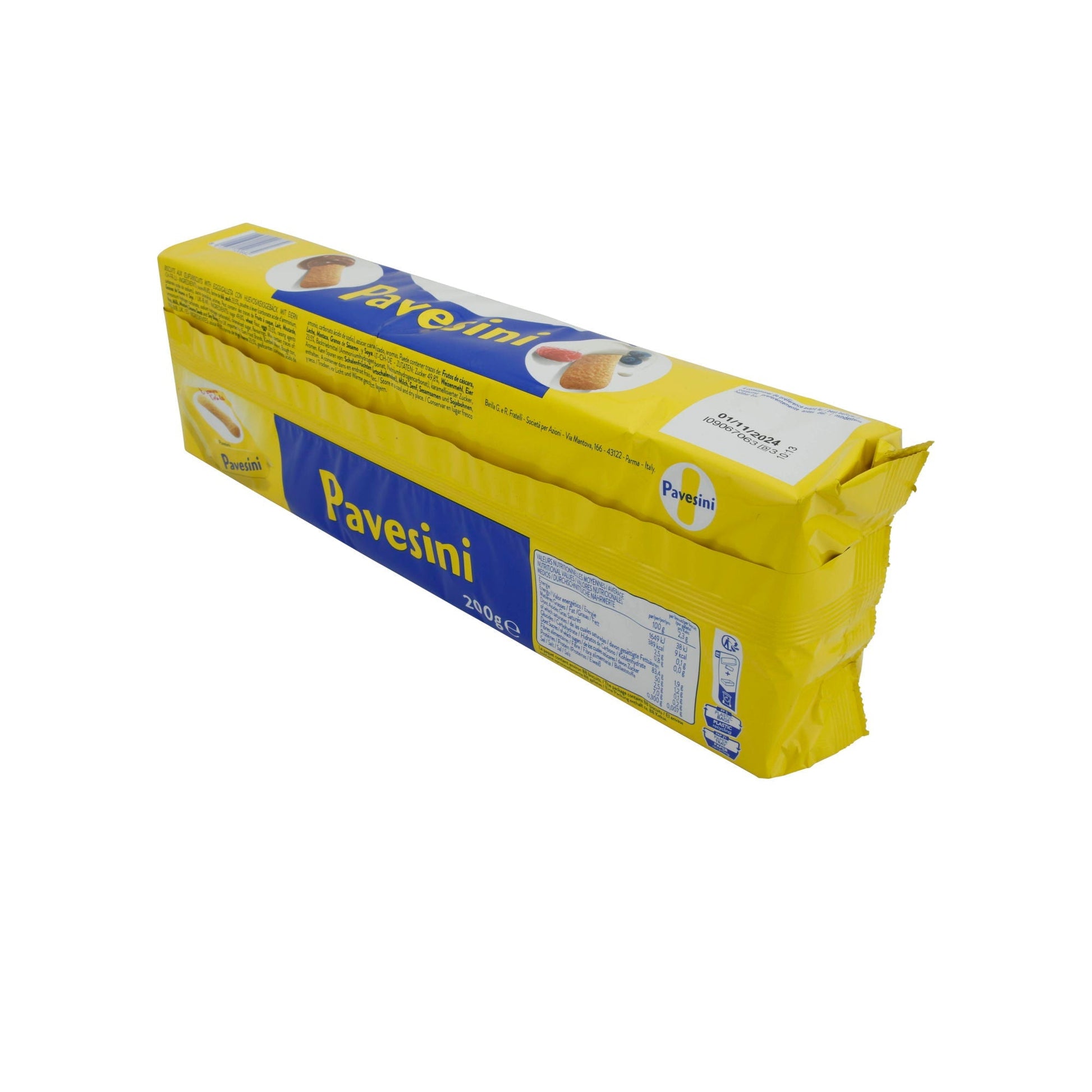 Biskuitstangen Pavesini | 8 Snacks | Lecker, knusprig | 200g PAVESI
