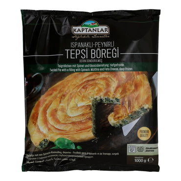 Börek Kaptanlar | Tepsi Böreği mit Spinat & Käse | Traditionell, tiefgefroren | 1000 g KAPTAN