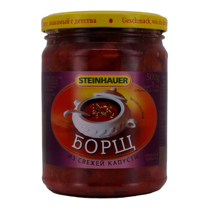 Borschtsch Steinhauer | Rode Biet Stoofpot | Met witte kool, aardappelen & wortelen, traditioneel | 500 g