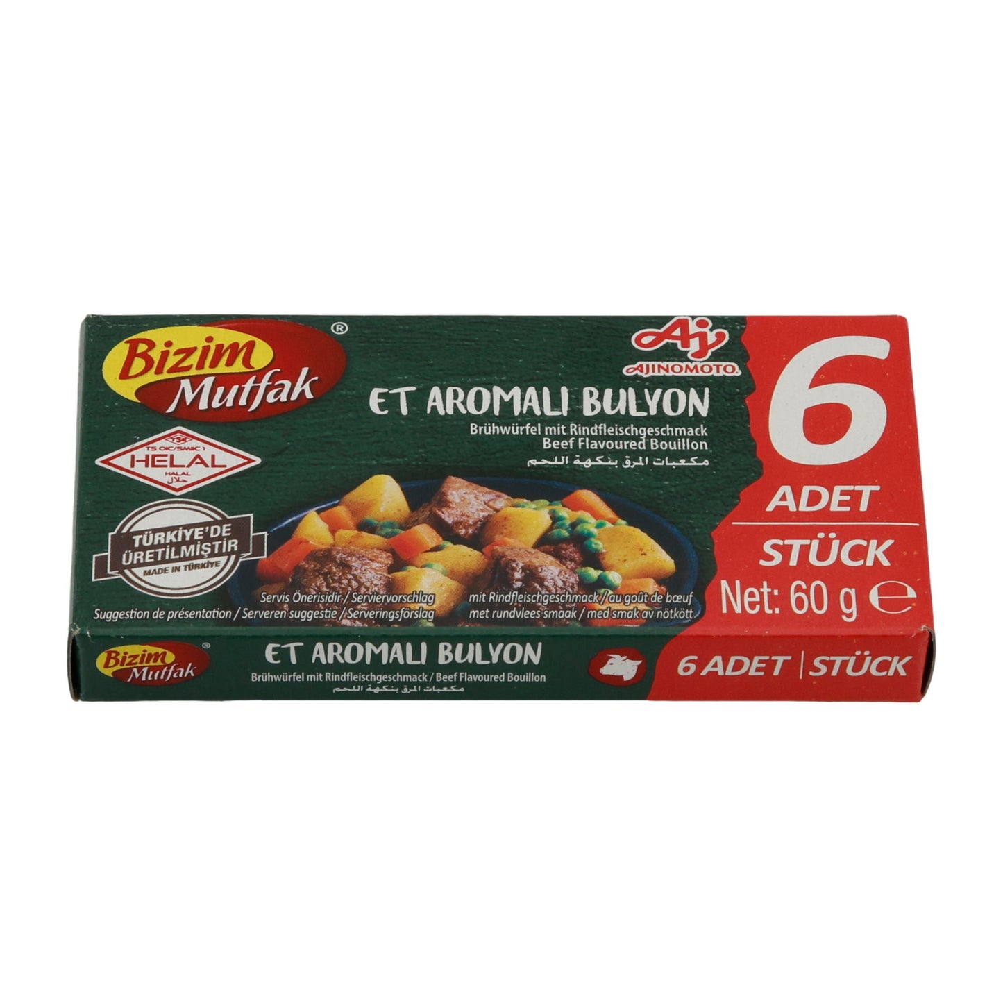 Cubetti di brodo Bizim Mutfak | Brodo aromatizzato alla carne | Aroma di manzo | 60 g