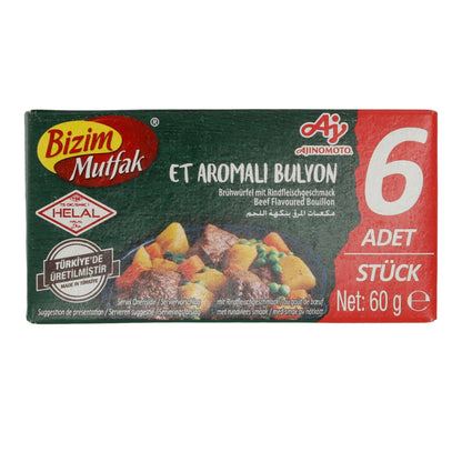 Cubetti di brodo Bizim Mutfak | Brodo aromatizzato alla carne | Aroma di manzo | 60 g