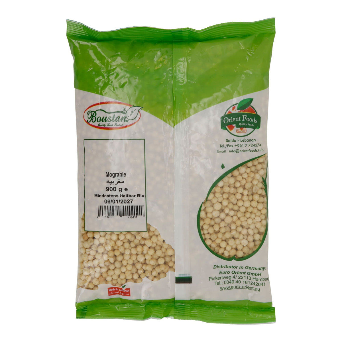Boustan Mograbie | Libanesischer Großkorn-Couscous | 900 g | Mograbieh | Aus Hartweizengrieß | Made in Lebanon BOUSTAN