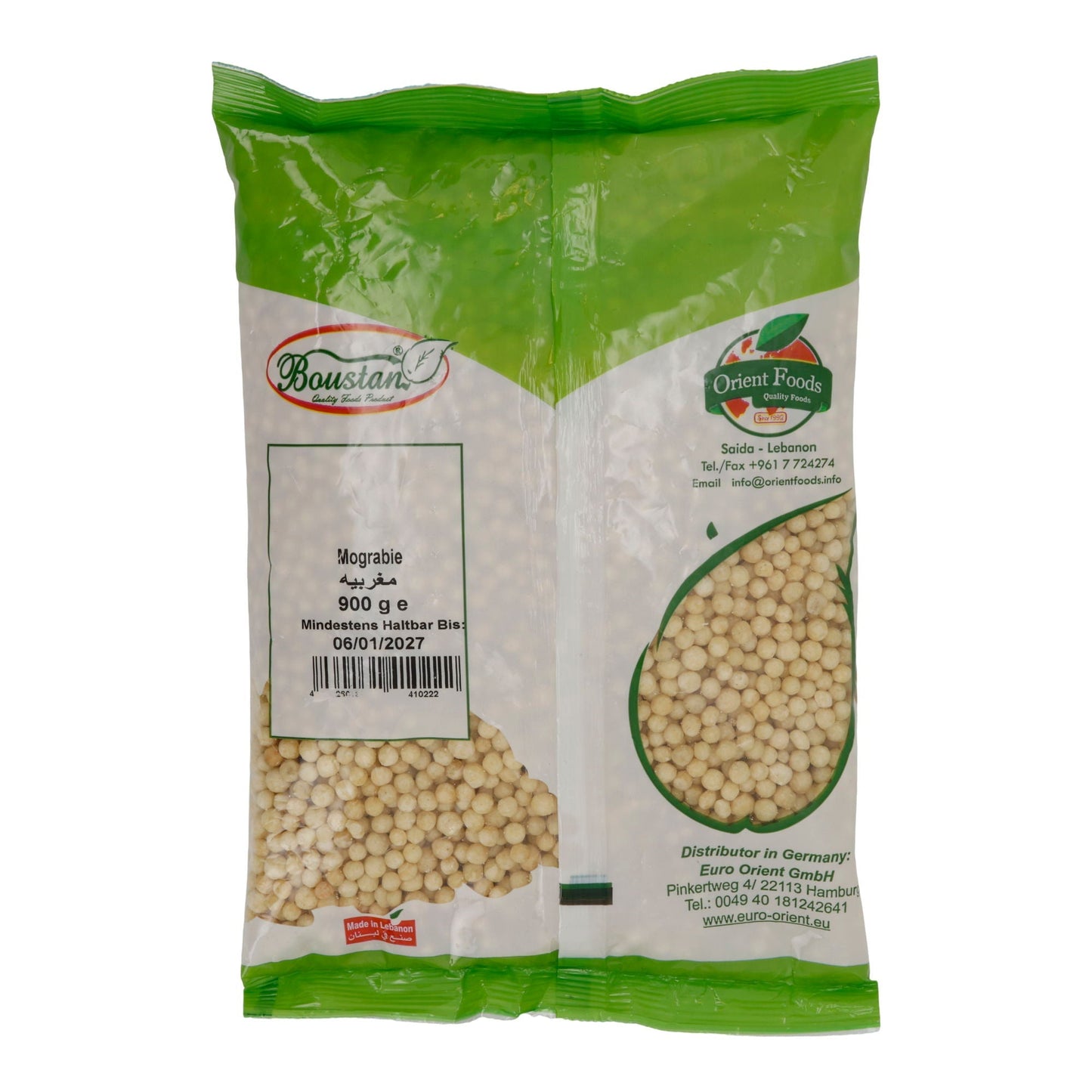 Boustan Mograbie | Libanesischer Großkorn-Couscous | 900 g | Mograbieh | Aus Hartweizengrieß | Made in Lebanon BOUSTAN