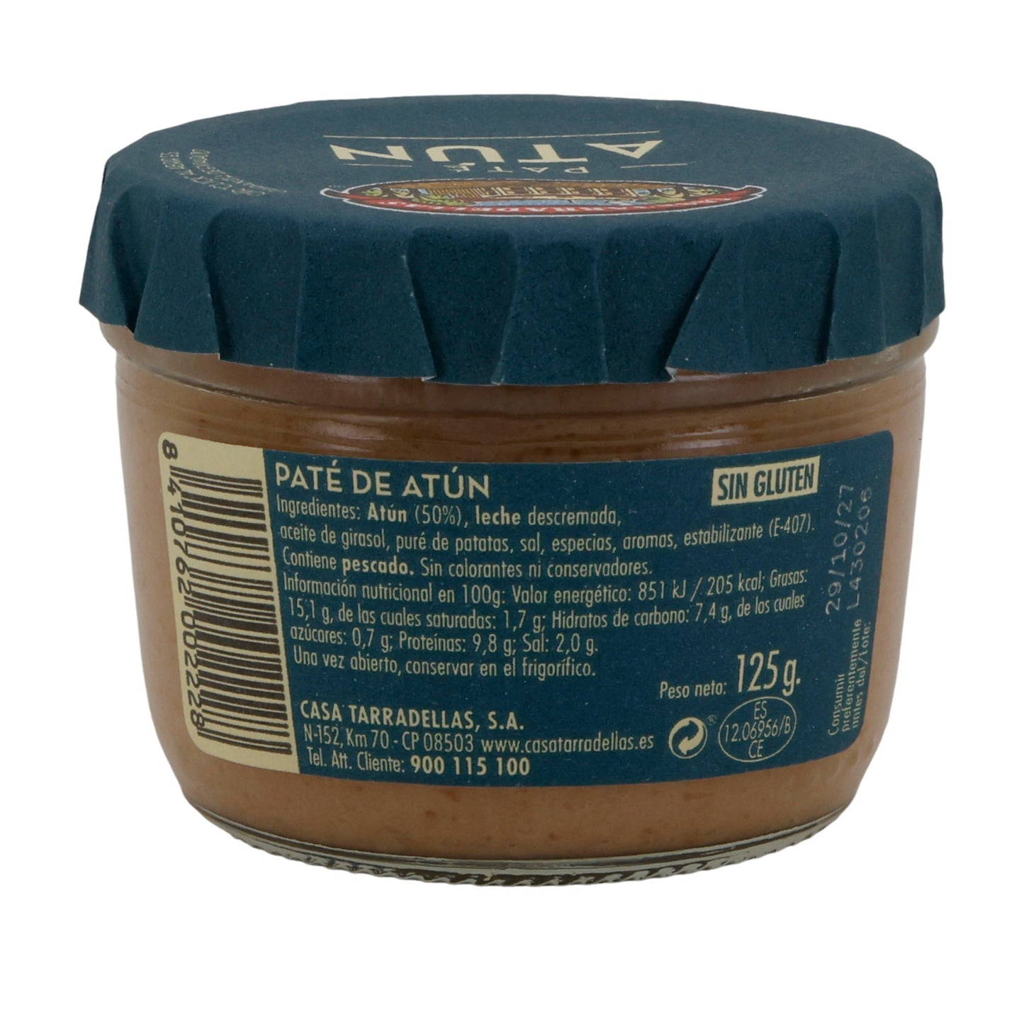 Brotaufstrich Casa Tarradellas | Paté de Atún | cremig, glutenfrei, mit 50 % Thunfisch | 125 g Silca