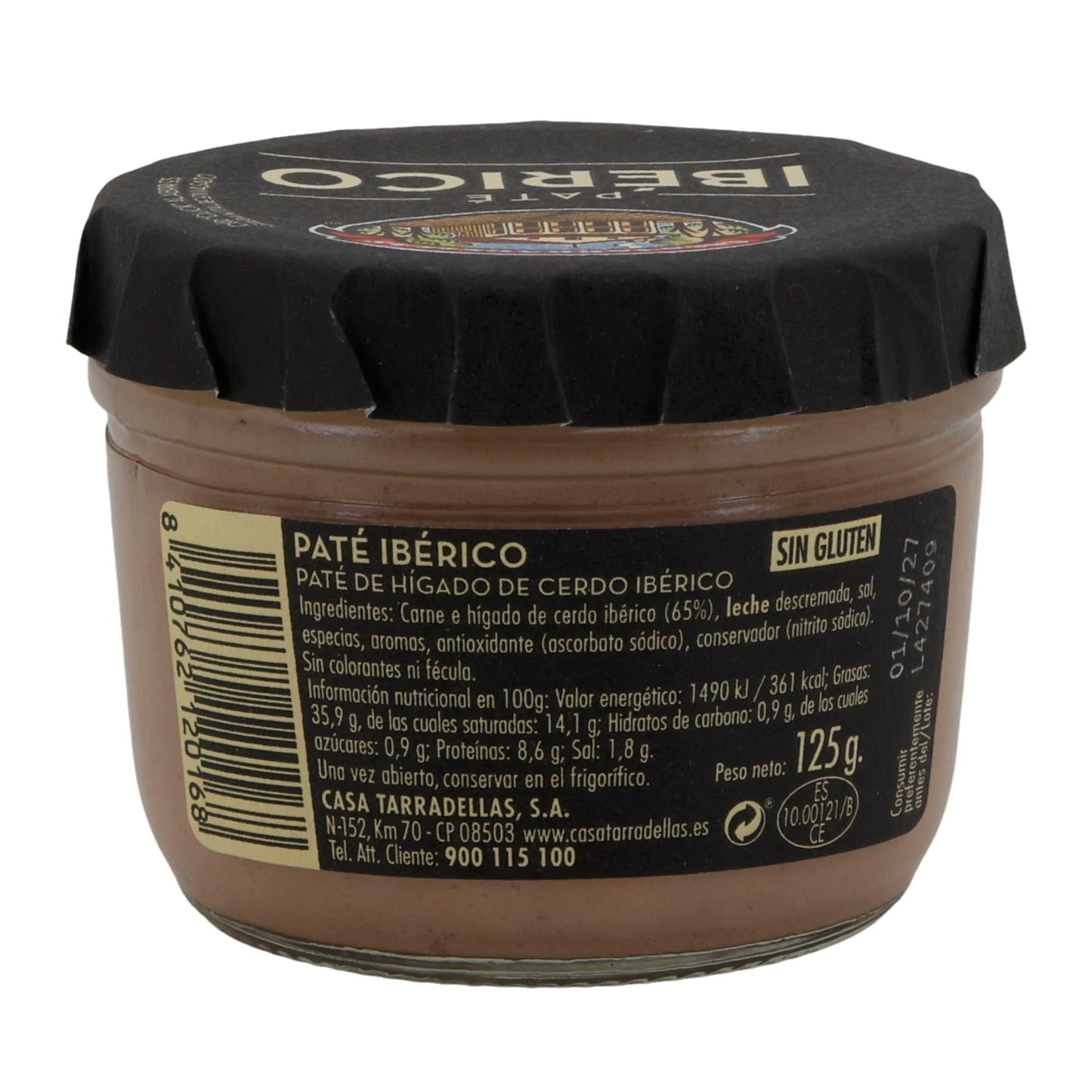 Brotaufstrich Casa Tarradellas | Paté Ibérico | Würziger Geschmack | 125g Glas