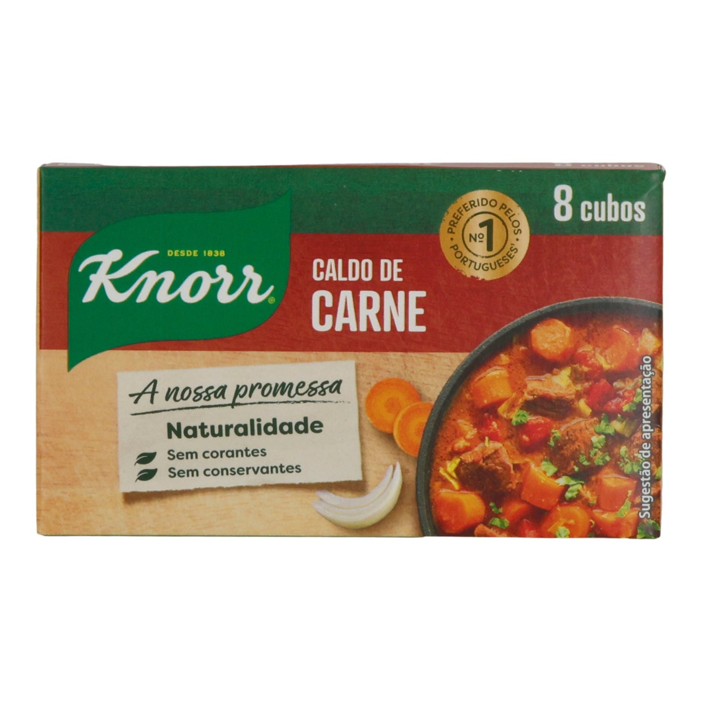 Brühewürfel Knorr | Caldo de Carne | Ohne Farbstoffe & Konservierungsmittel | 8 Würfel – 80 g