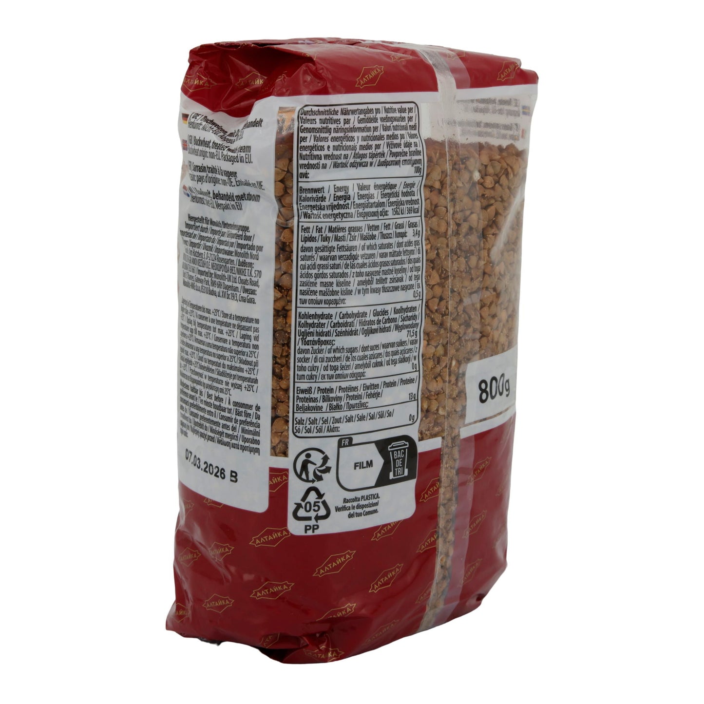 Boekweit Altayka | Boekweitkorrels met stoombehandeling | Ideaal voor veelzijdige gerechten | 800 g