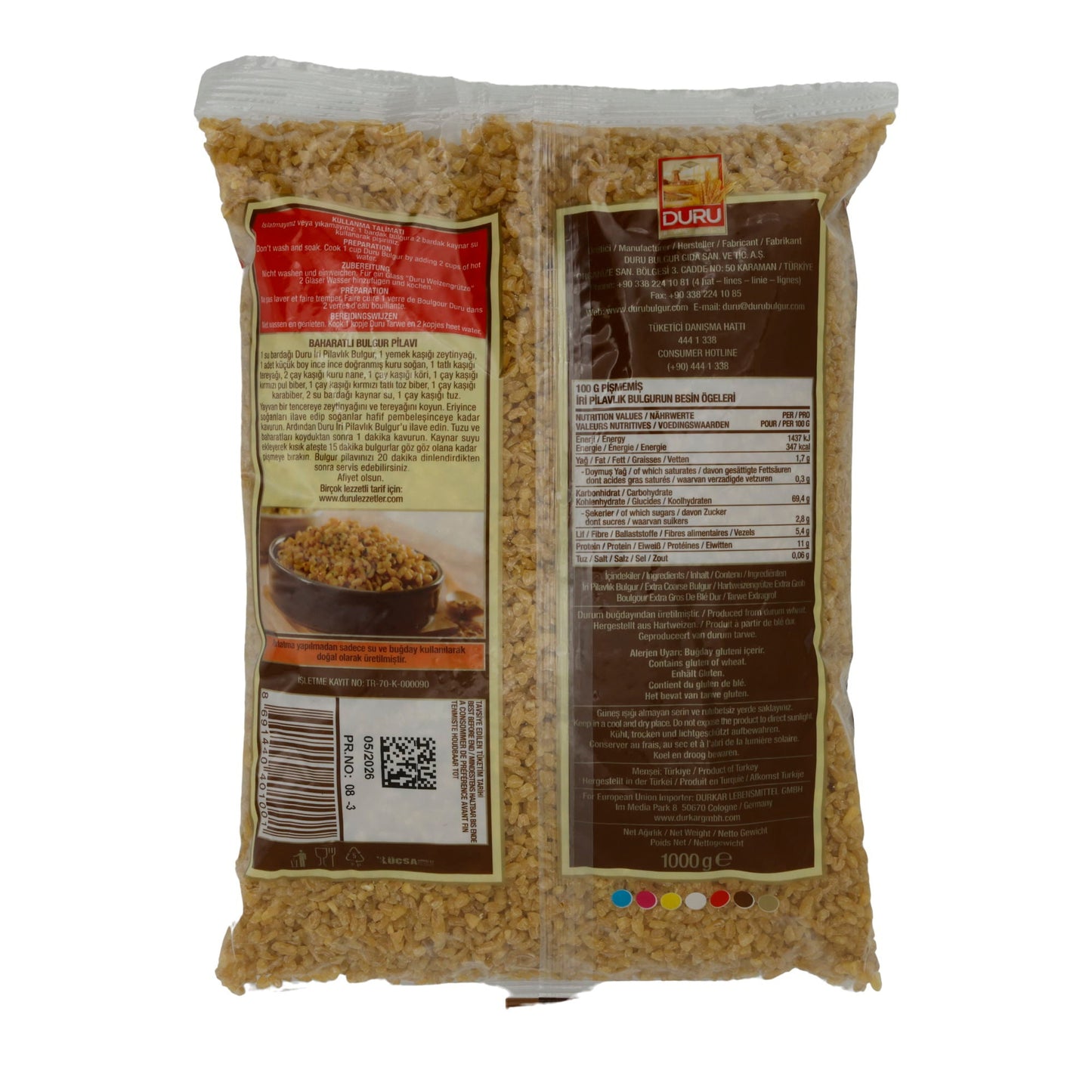 Bulgur Duru | Iri Pilavlik Bulgur | Extra grof, voor hartige gerechten | 1000 g