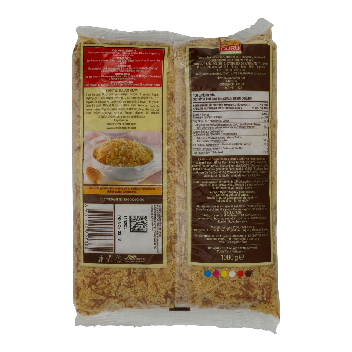Bulgur Duru | Şehriyeli Midyat Bulgur | Mit Vermicelli | 1000 g