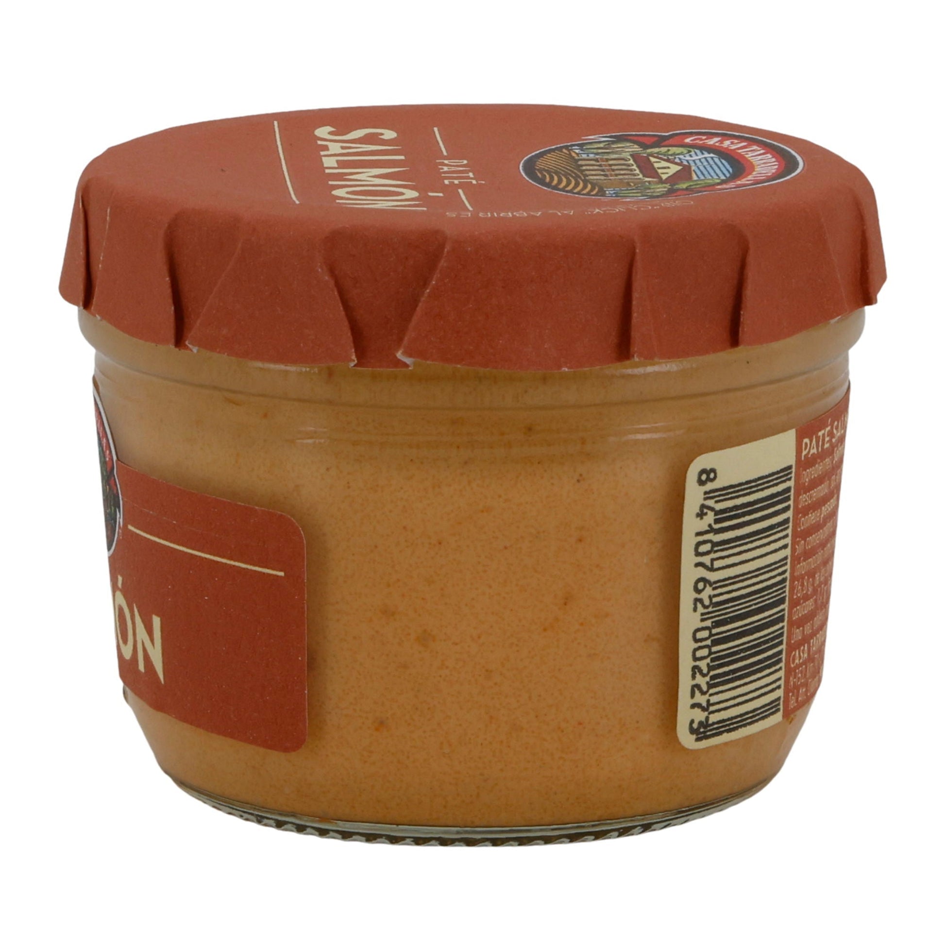 Casa Tarradellas Lachs Pastete | Paté de Salmón | Brotaufstrich | 125 g Glas | Glutenfrei & ohne Konservierungsstoffe Silca