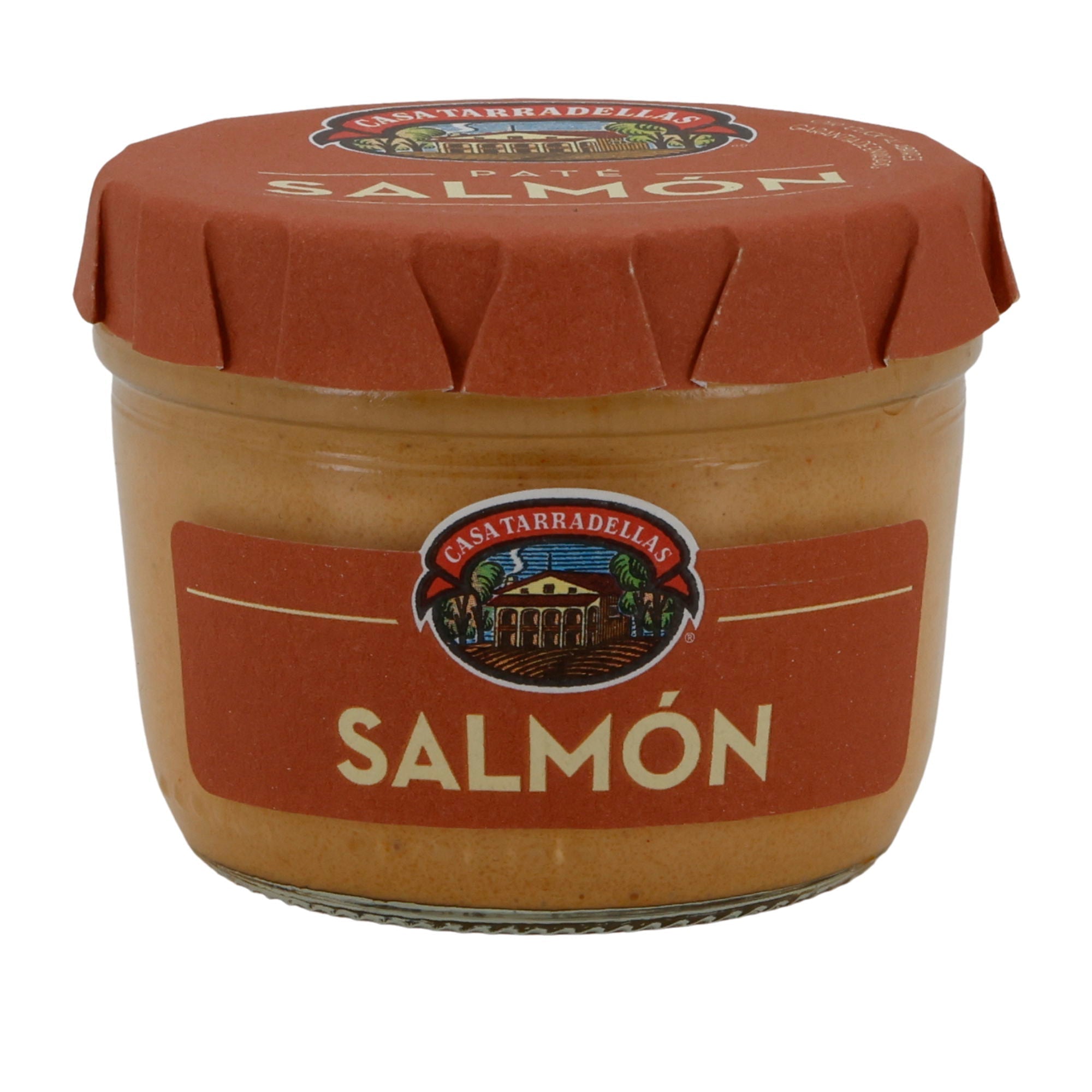 Casa Tarradellas Lachs Pastete | Paté de Salmón | Brotaufstrich | 125 g Glas | Glutenfrei & ohne Konservierungsstoffe Silca