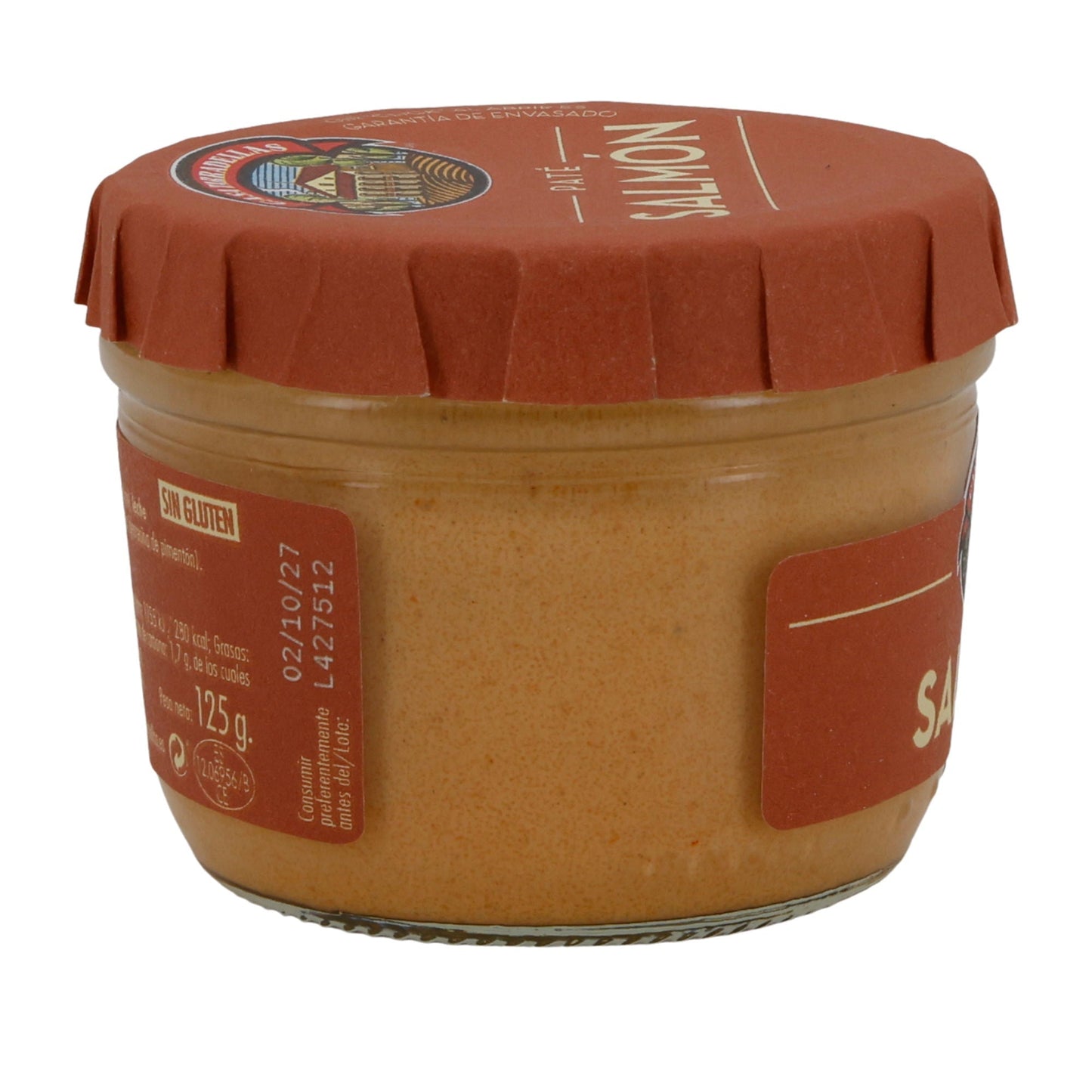 Casa Tarradellas Lachs Pastete | Paté de Salmón | Brotaufstrich | 125 g Glas | Glutenfrei & ohne Konservierungsstoffe Silca