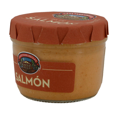 Casa Tarradellas Lachs Pastete | Paté de Salmón | Brotaufstrich | 125 g Glas | Glutenfrei & ohne Konservierungsstoffe Silca