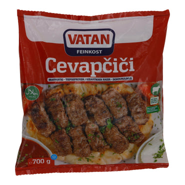 Cevapcici Vatan | Rindfleischröllchen | Bratfertig, halal, tiefgefroren | 700 g VATAN