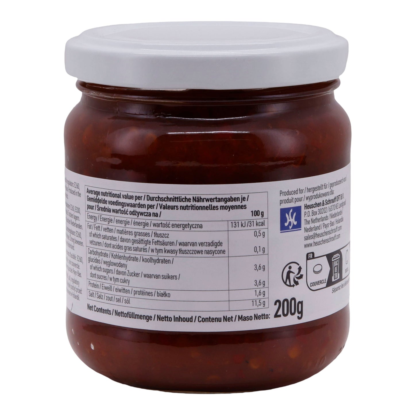Chilipasta Windmolen | Sambal Oelek | Pittig | 200 g Glas