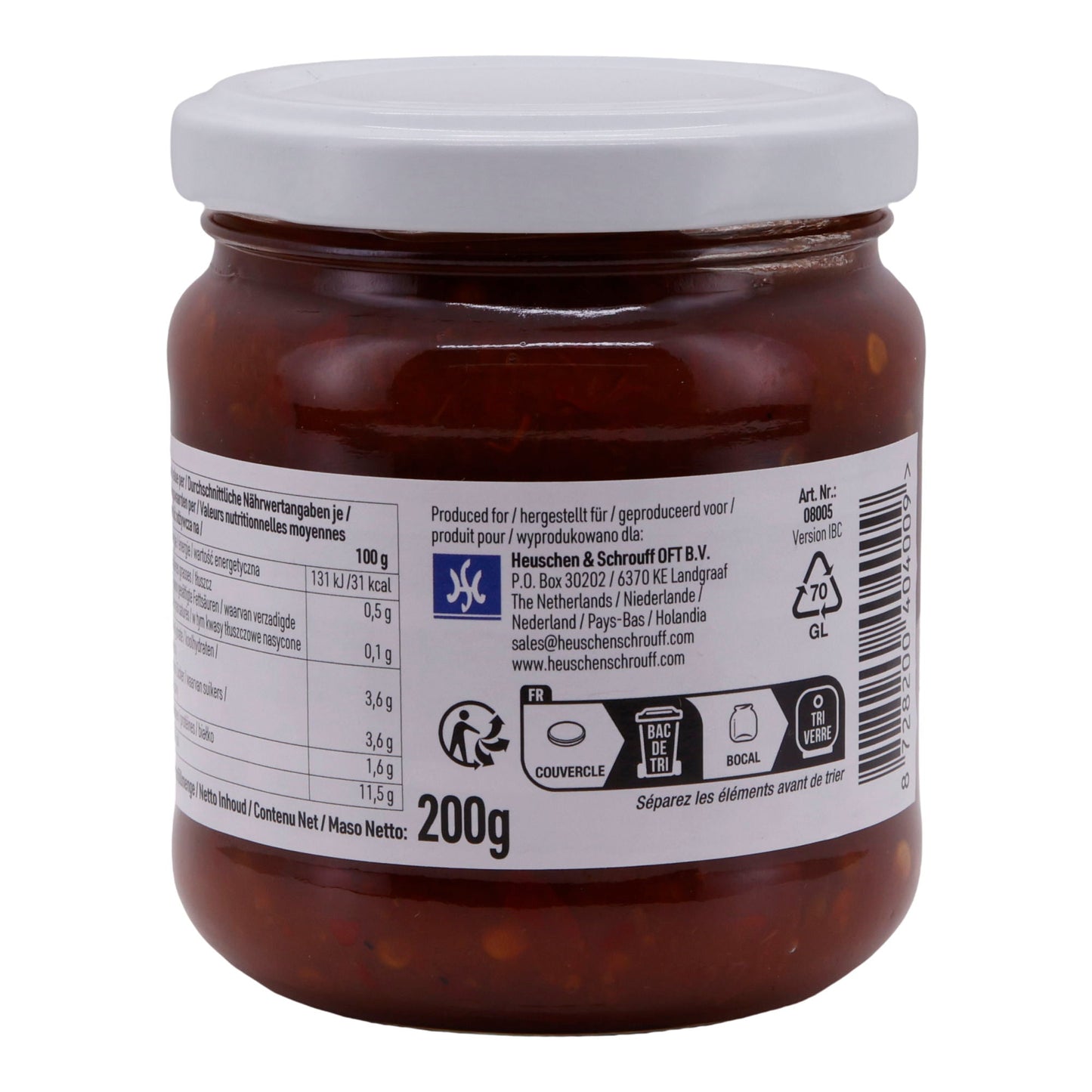 Chilipasta Windmolen | Sambal Oelek | Pittig | 200 g Glas
