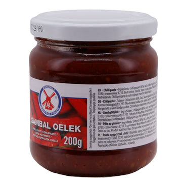 Pasta di peperoncino Mulino a vento | Sambal Oelek | Speziato | Barattolo da 200 g