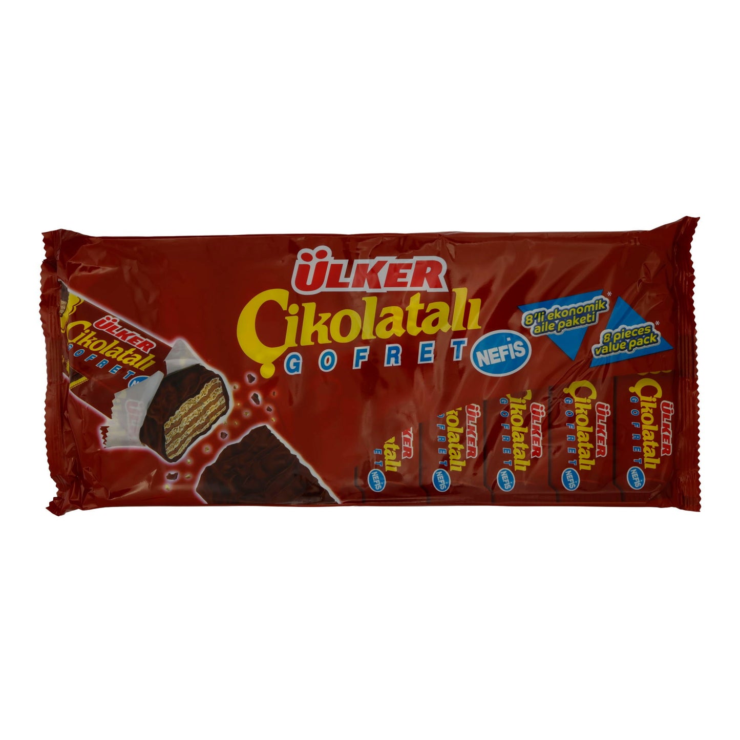 Waffle al cioccolato Ülker | Biscotti | Waffle con cioccolato al latte e crema di nocciole | 288 g