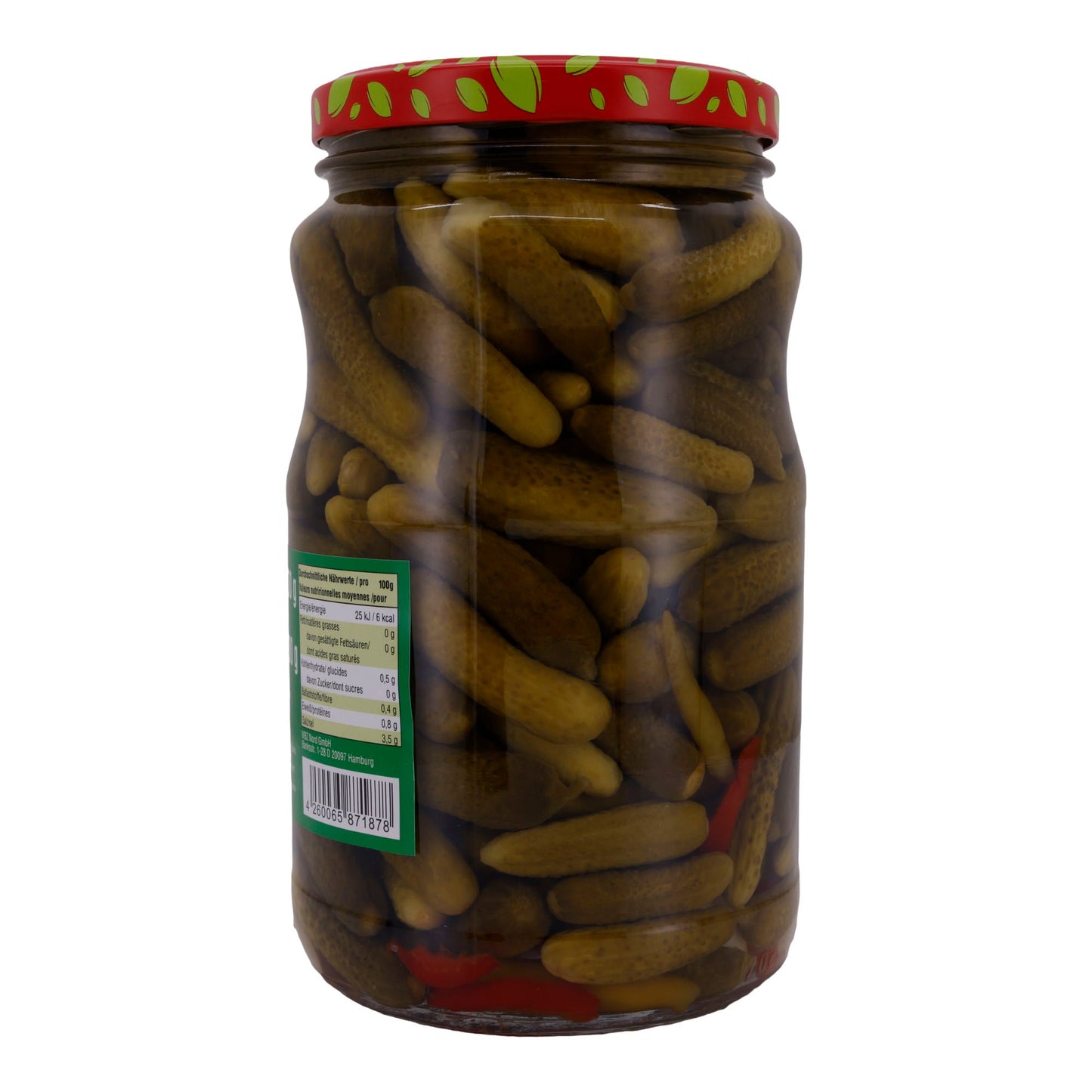 Cornichons Selin | Groenten | Gemarineerde augurken met paprika & knoflook | 1600g