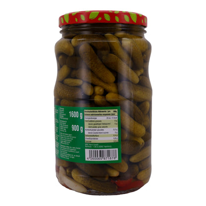 Cornichons Selin | Groenten | Gemarineerde augurken met paprika & knoflook | 1600g