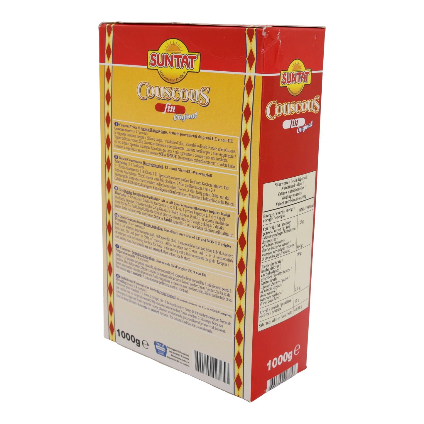 Couscous Suntat | Fin Original | Grana fine, versatile | 1000 g