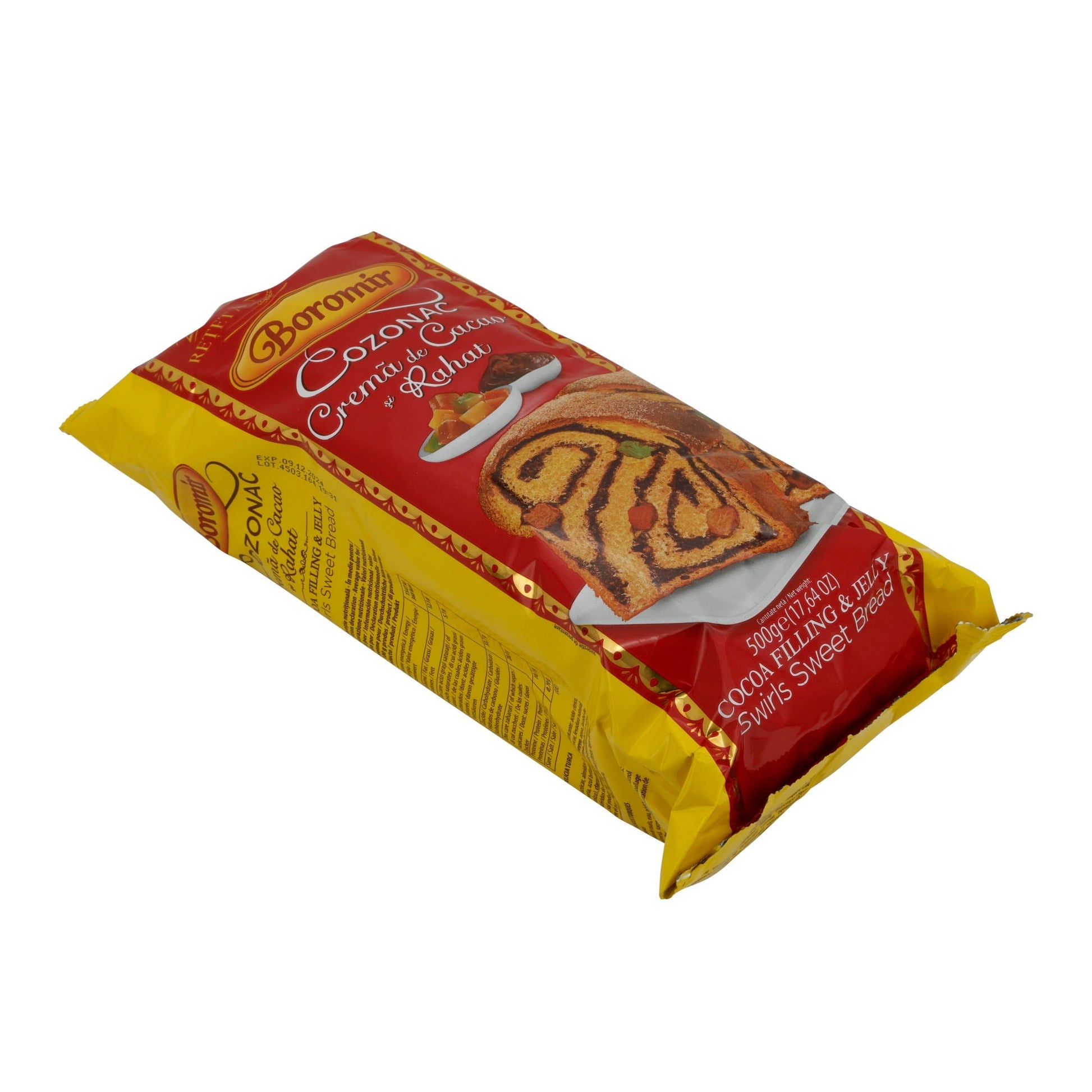Cozonac Boromir | Mit Kakaocreme und Rahat | Traditioneller rumänischer Hefekuchen | 500 g BOROMIR