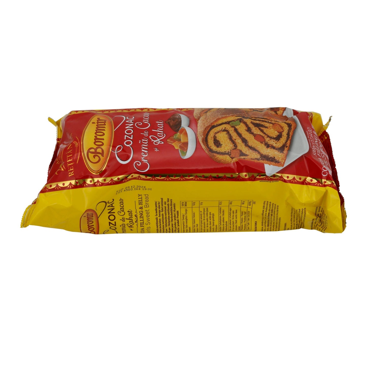 Cozonac Boromir | Mit Kakaocreme und Rahat | Traditioneller rumänischer Hefekuchen | 500 g BOROMIR