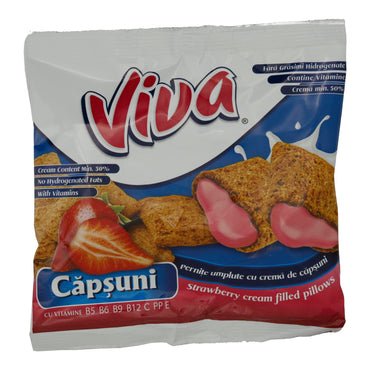 Cream Filled Pillows Viva Strawberry | Snack | Erdbeer-Creme-Füllung | 100 g VIVA