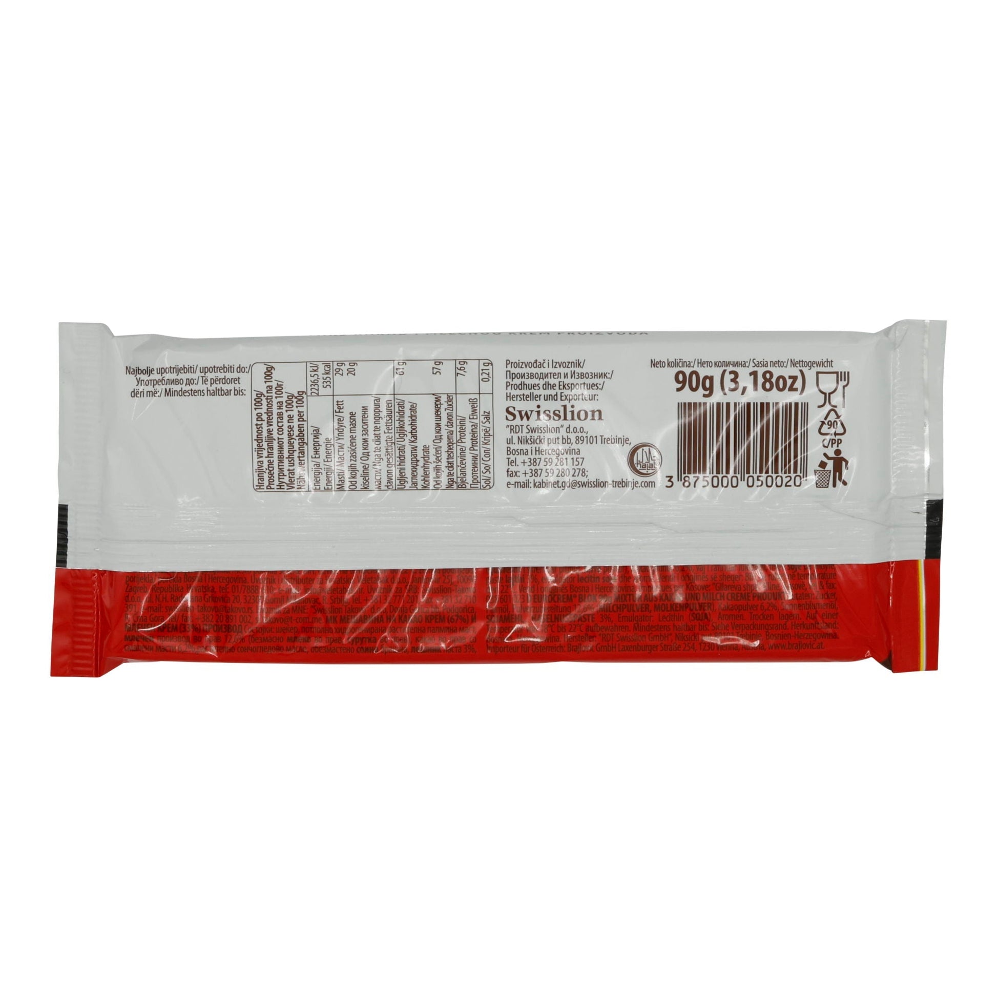Creme Eurocrem | Blok | Haselnuss-Kakao-Creme in Schokoladenblock | 90 g TAKOVO