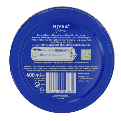 NIVEA Cream | Cream | 400 ml Tin