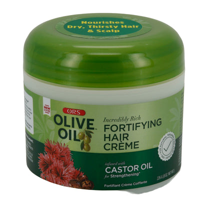 Crème ORS Olio d'Oliva Rinforzante per Capelli | Capelli Morbidi | Con Olio di Ricino e Oliva | 226 g