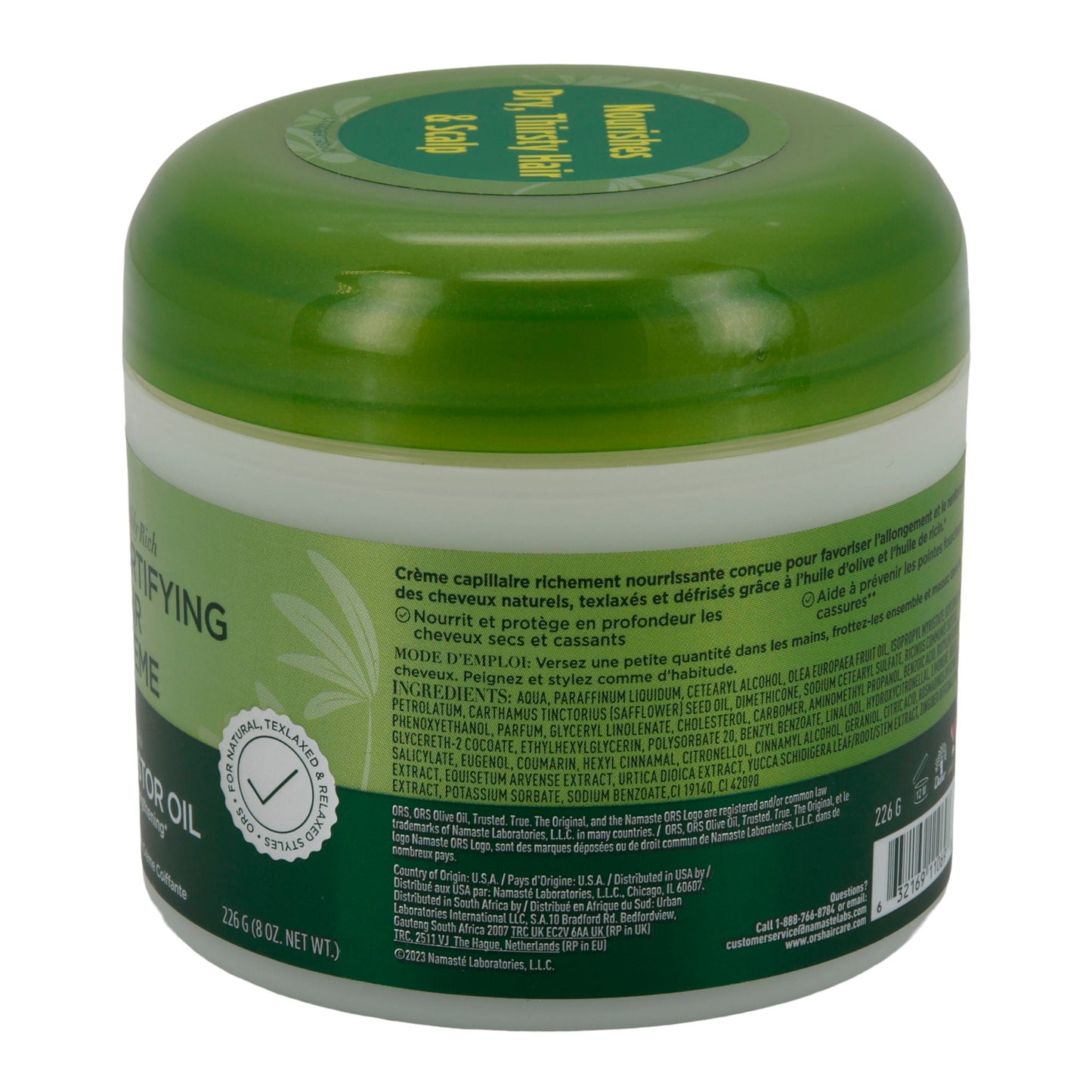 Crème ORS Olio d'Oliva Rinforzante per Capelli | Capelli Morbidi | Con Olio di Ricino e Oliva | 226 g