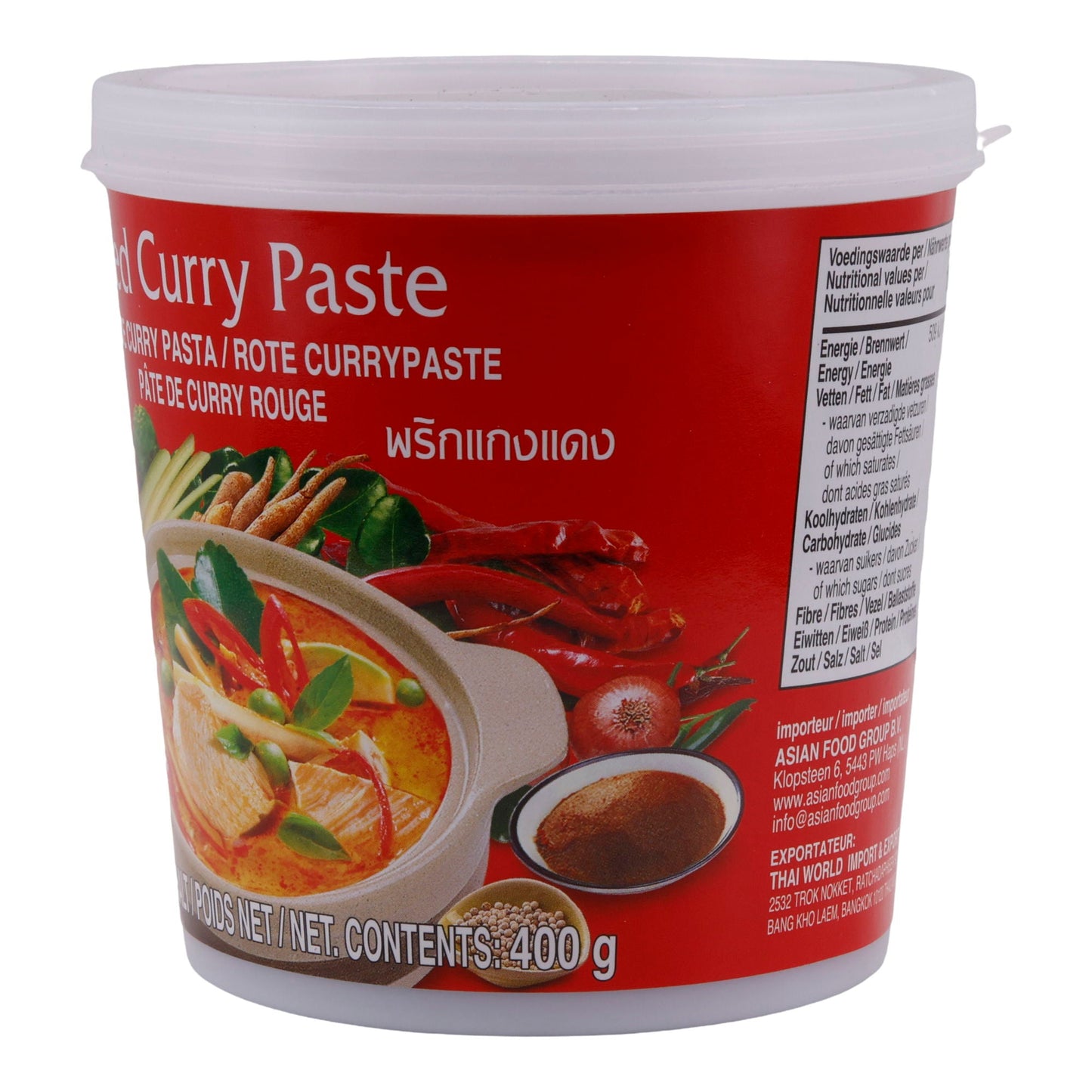 Curry Paste Cock Brand| Rote Curry Paste | Intensiv, authentisch, asiatisch | 400 g
