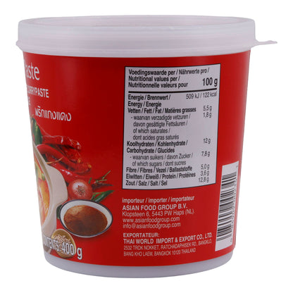 Curry Paste Cock Brand| Rote Curry Paste | Intensiv, authentisch, asiatisch | 400 g