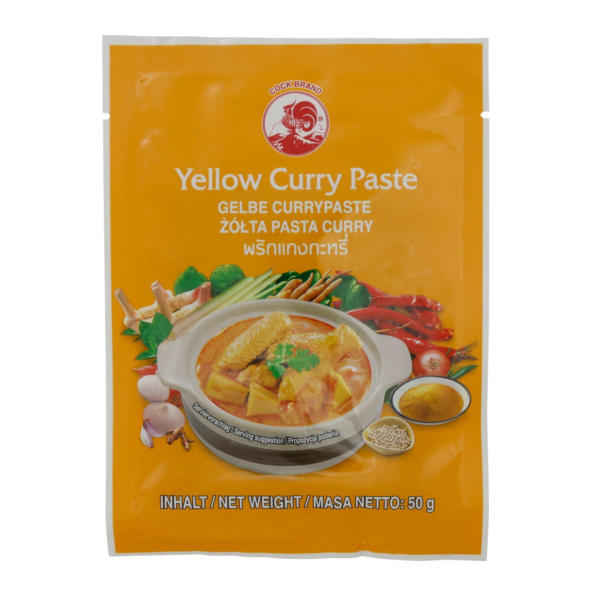 Currypaste Cock Brand | Yellow Curry Paste | Für thailändische Currys | 50 g COCK BRAND