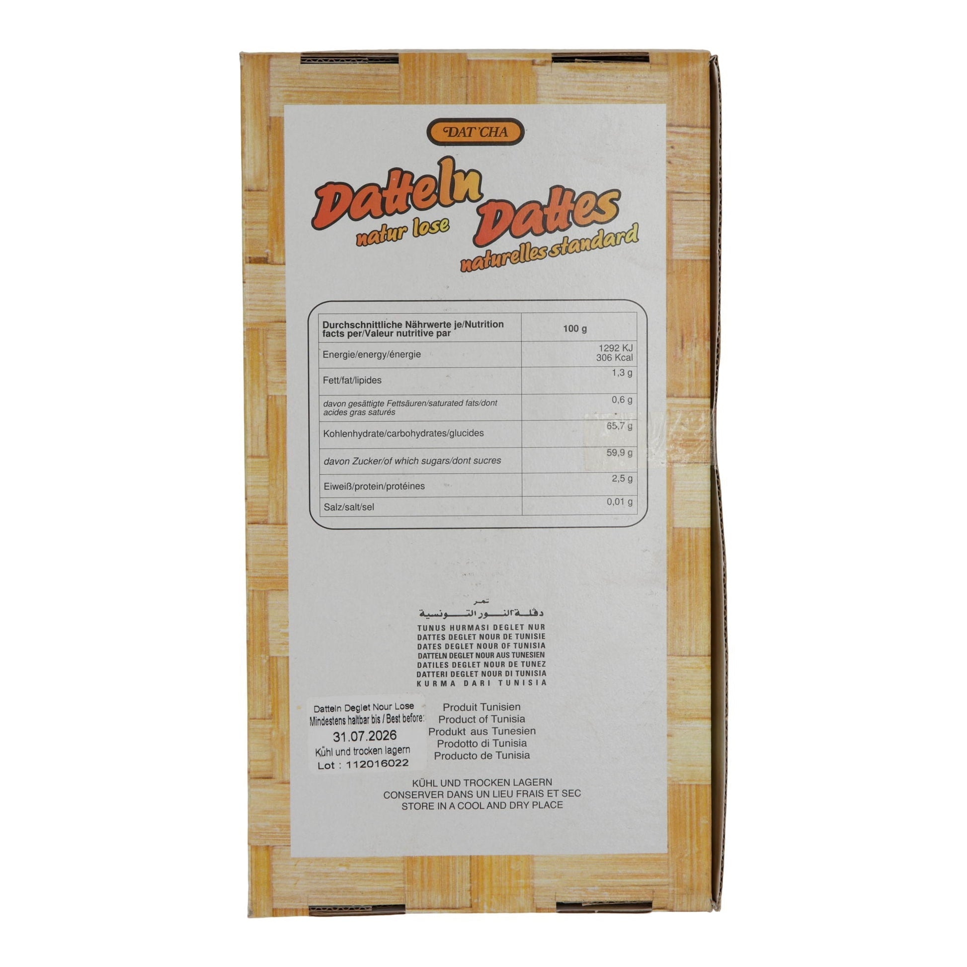 Datteln Dat'Cha Datteln Deglet Nour | naturbelassen aus Tunesien | lose | 1 kg DATCHA