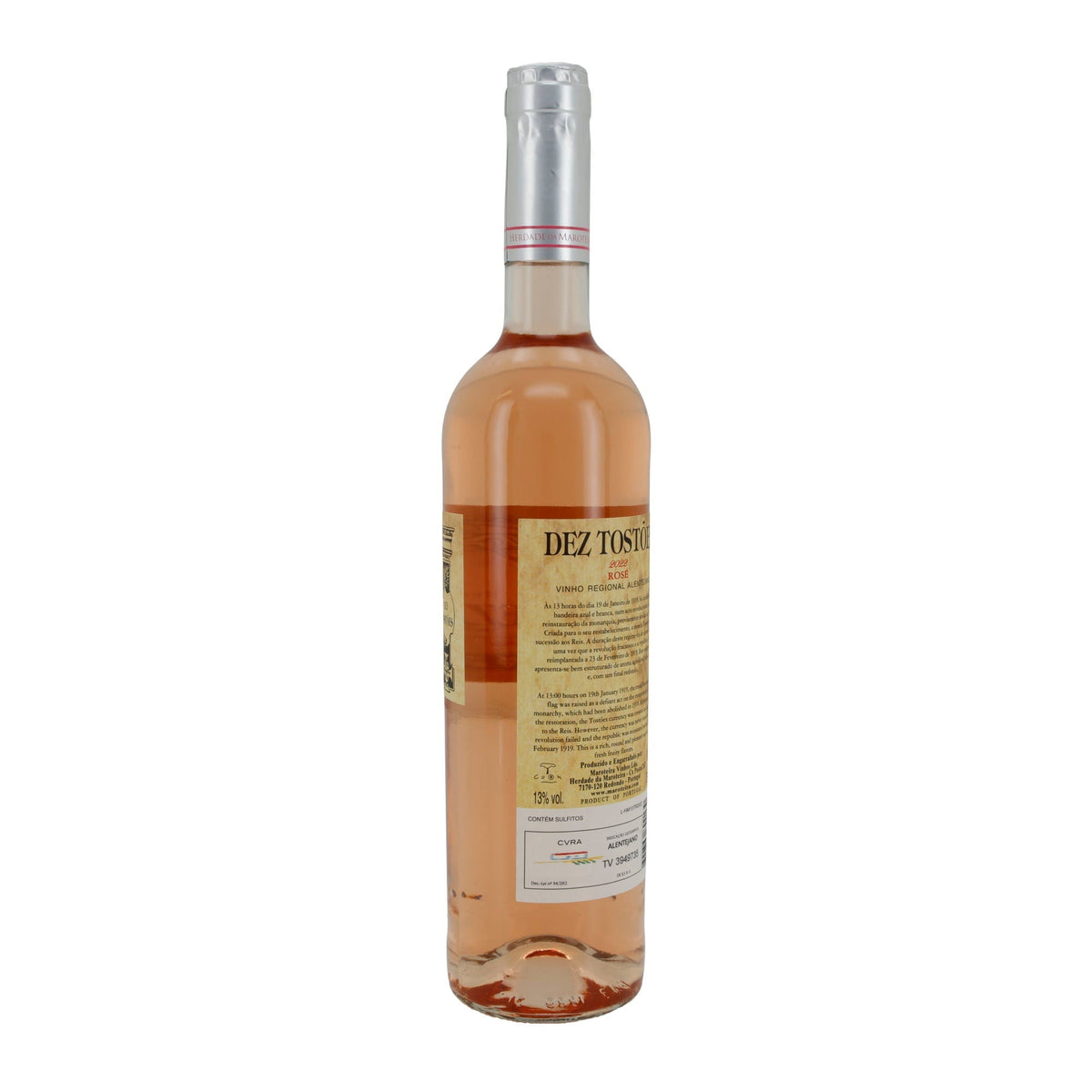 Dez Tostões Rosé 2022 | Vinho Regional Alentejano | Portugiesischer Roséwein | 750 ml | 13 % vol Herdade da Maroteira