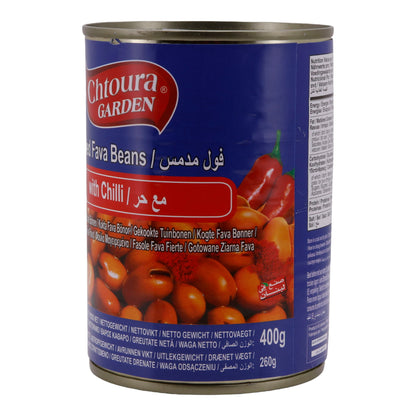 Fave Chtoura Garden | Fave cotte con chili | Saporito e speziato | Lattina da 400 g