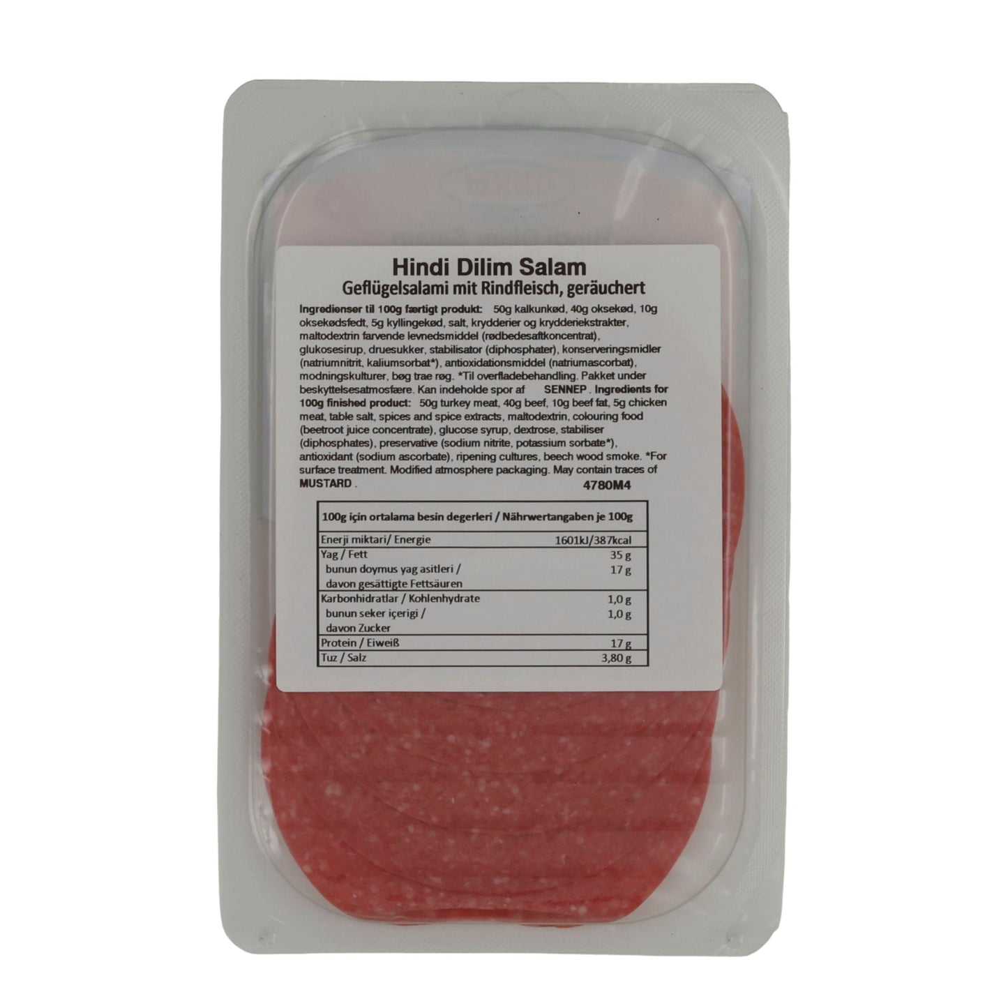 Dilim Salam Onkel Sahingöz | Halal-geprüfte | Geräucherte Geflügelsalami | 50 g ONKEL SAHINGÖZ