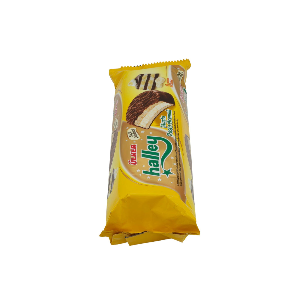 Doppelkekse Ülker | Kekse | Halley Muzlu, Mit Marshmallow-Bananenfüllung & Milchschokolade, 8 Stück 240g UELKER