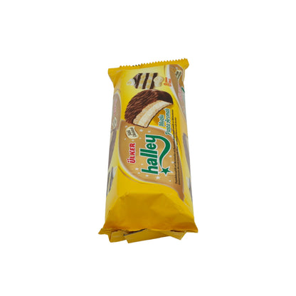 Doppelkekse Ülker | Kekse | Halley Muzlu, Mit Marshmallow-Bananenfüllung & Milchschokolade, 8 Stück 240g UELKER