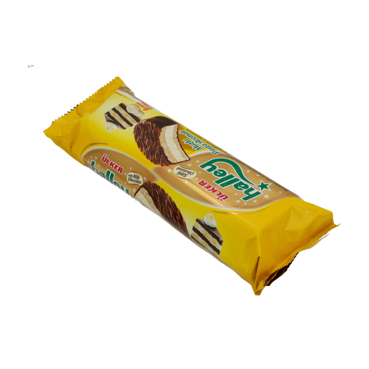 Doppelkekse Ülker | Kekse | Halley Muzlu, Mit Marshmallow-Bananenfüllung & Milchschokolade, 8 Stück 240g UELKER