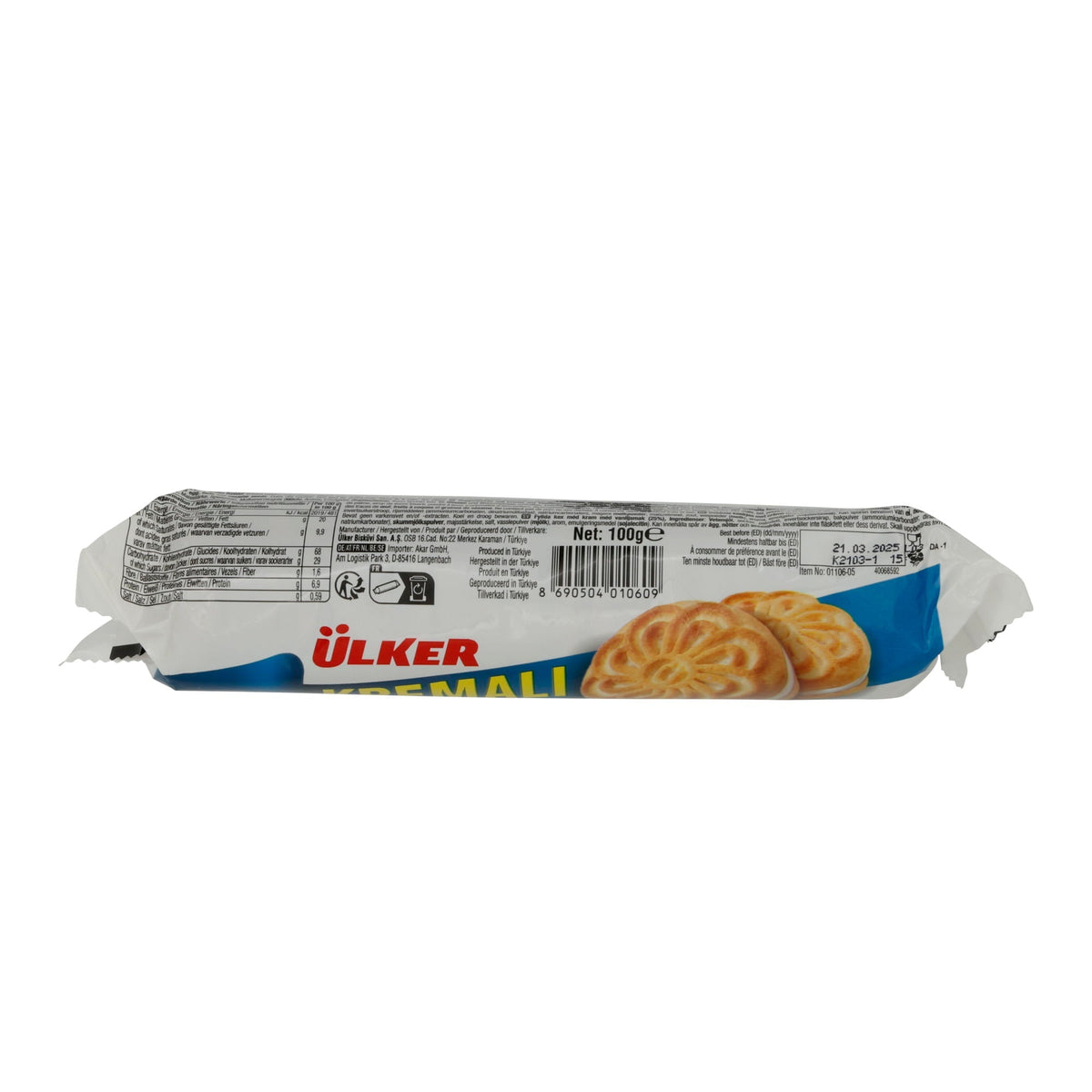Doppelkekse Ülker | Kremali | Mit cremiger Füllung | 100 g STEINHAUER