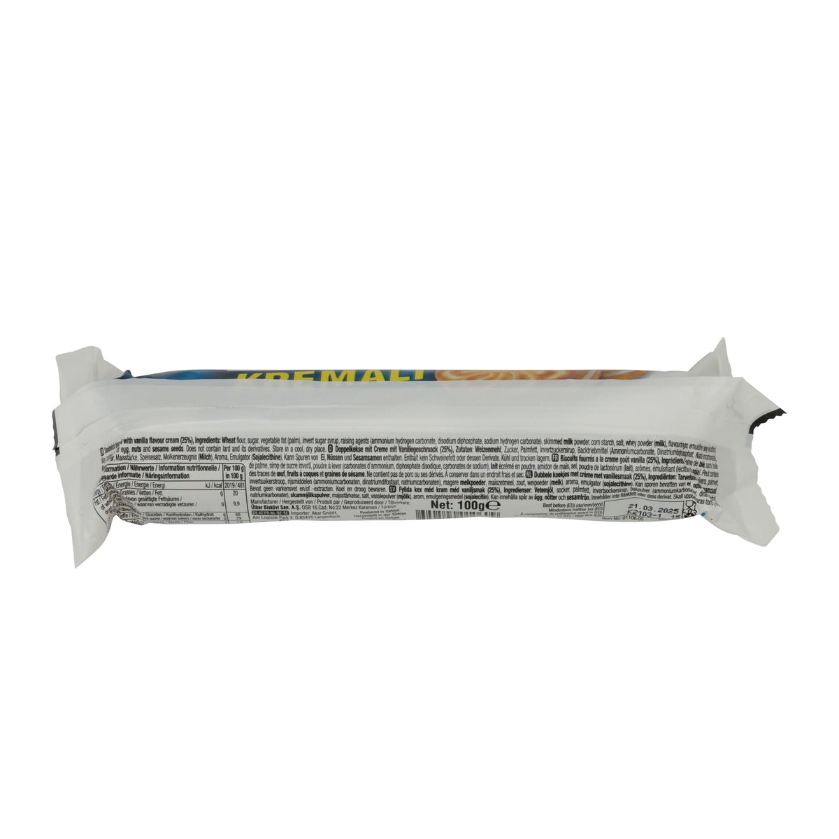 Doppelkekse Ülker | Kremali | Mit cremiger Füllung | 100 g STEINHAUER