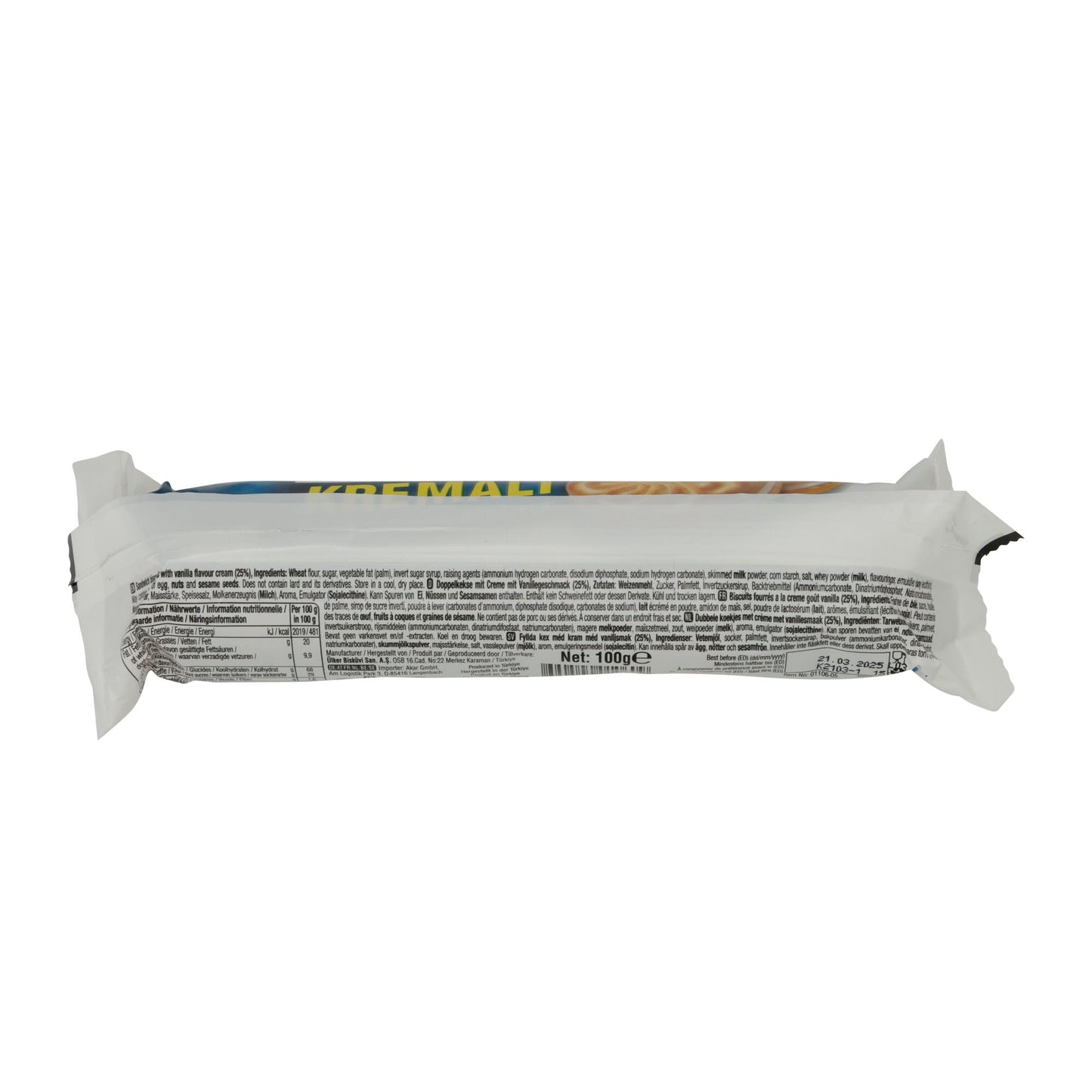 Doppelkekse Ülker | Kremali | Mit cremiger Füllung | 100 g STEINHAUER