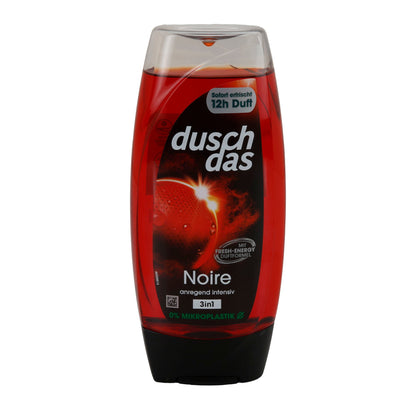 Duschgel duschdas Noire 3in1 | Duschgel | Anregend intensiv mit Fresh - Energy - Duftformel | 225 ml - Taste Your World