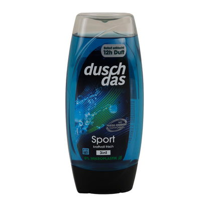 Duschgel duschdas Sport | 3in1 für Körper, Gesicht & Haar | Kraftvoll frisch | 225 ml