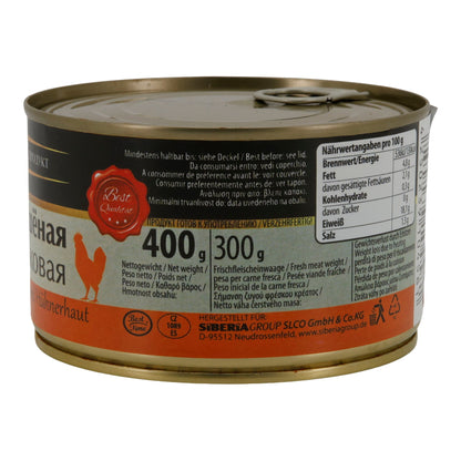 Eingelegtes Hühnerfleisch mit Hühnerhaut Best Time | Fleisch | 400 g Dose