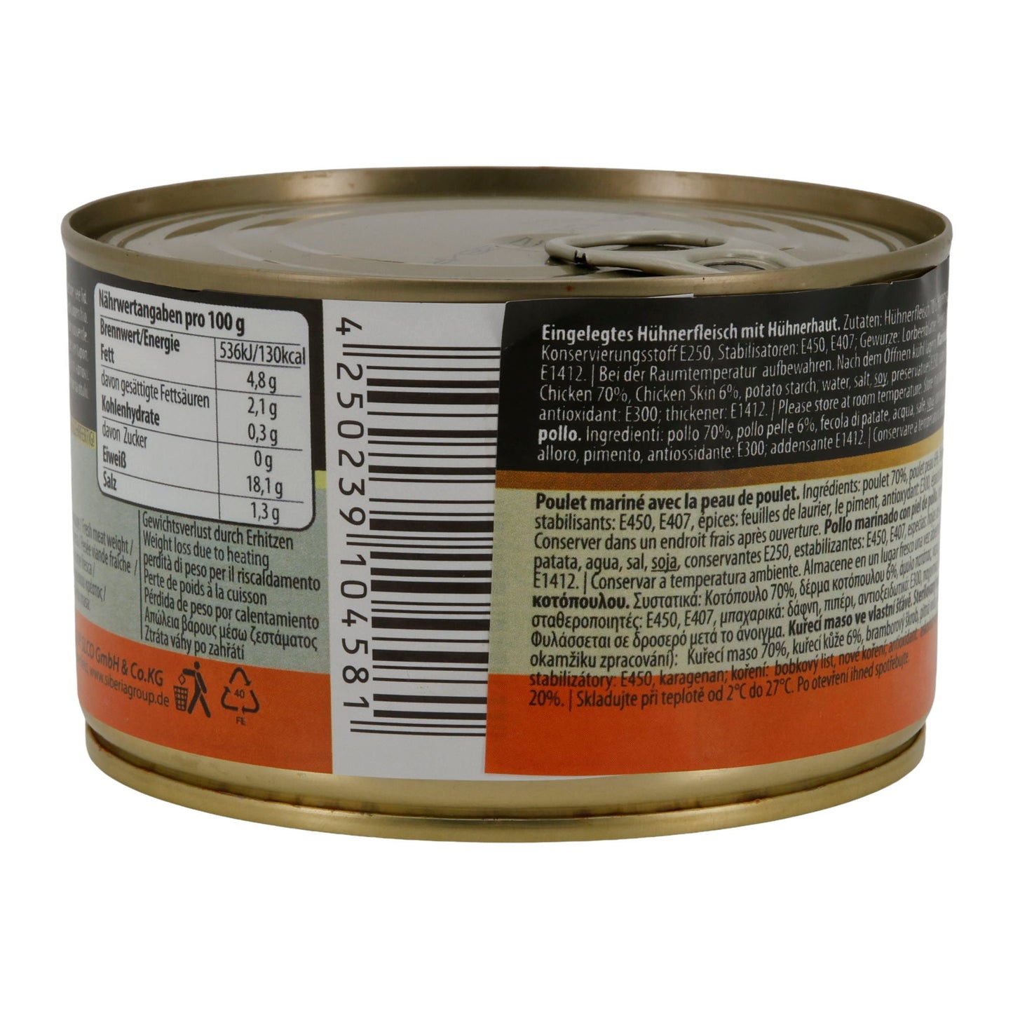 Eingelegtes Hühnerfleisch mit Hühnerhaut Best Time | Fleisch | 400 g Dose