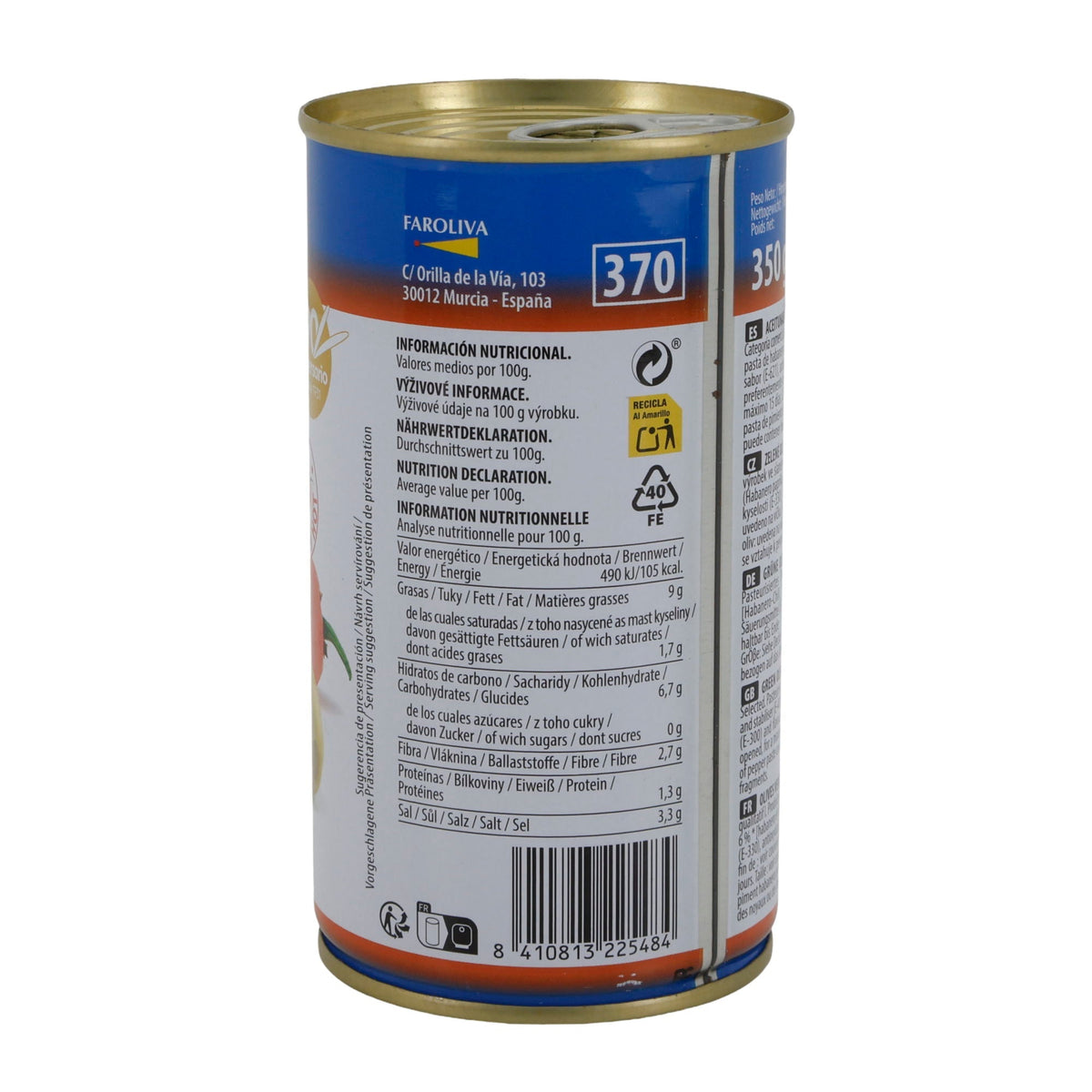 El Faro | Grüne Oliven gefüllt mit Habanero-Paste | Extra scharf | Spanische Tapas | 350 g / 150 g Abtropfgewicht